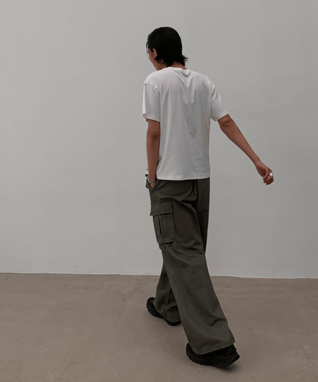 Vintage Wash Wide Cargo Pants  / 2color