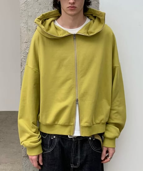 Boxy High-Neck Full-Zip Hoodie / 2color