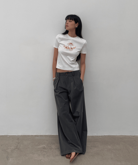 Cherry Graphic Crop Tee / 2color
