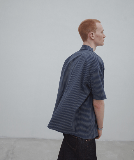 Oversize Stripe Short Sleeve Shirt