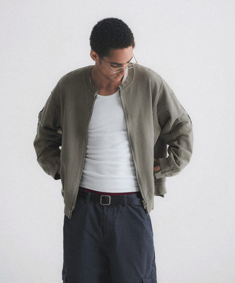 Vintage Washed Heavyweight Boxy Zip-Up Sweatshirt / 2color