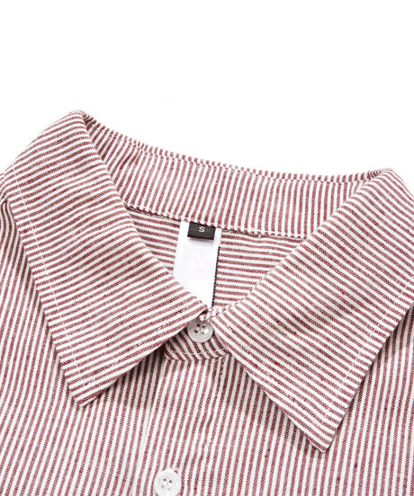 Vintage Stripe Loose Short Sleeve Shirt / 3color