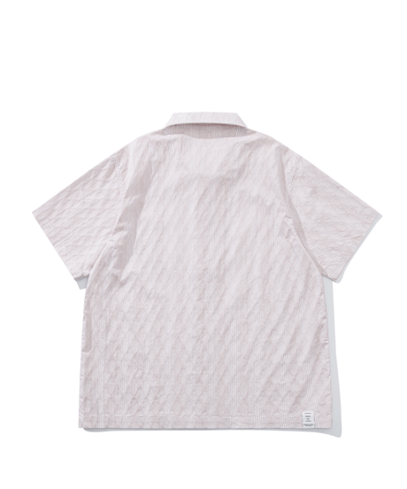 Relaxed Striped Open Collar Short Sleeve Shirt / 2color