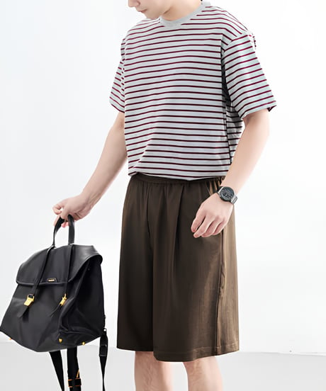 Loose Stripe Crew Neck T-Shirt / 3color