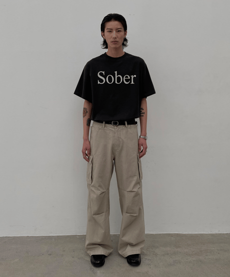 Vintage Wash Wide Cargo Pants  / 2color