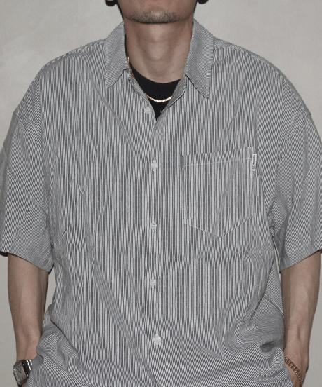 Vintage Stripe Loose Short Sleeve Shirt / 3color