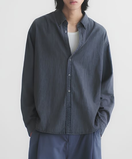 Oversized Casual Button-Down Denim Shirt