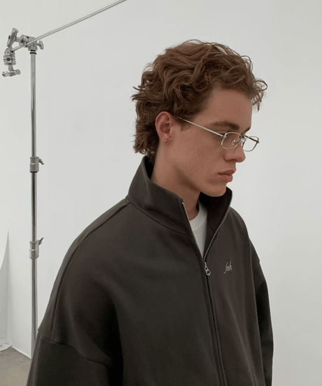 Double-Zip Full-Zip Sweatshirt Jacket / 2color