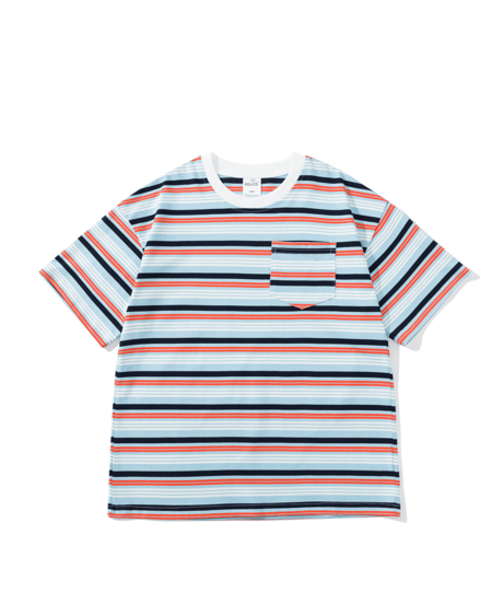 Vintage Striped Loose Pocket Short Sleeve T-Shirt / 2color
