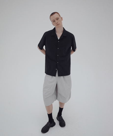 Loose Open Collar Short Sleeve Shirt