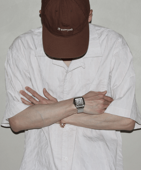 Relaxed Striped Open Collar Short Sleeve Shirt / 2color