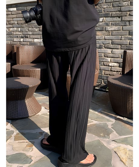 Relaxed-Fit Pleated Pants  / 2color