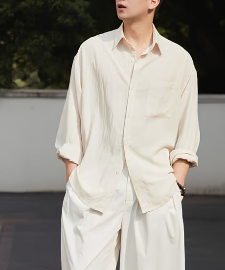 Loose Linen Blend Long Sleeve Shirt
