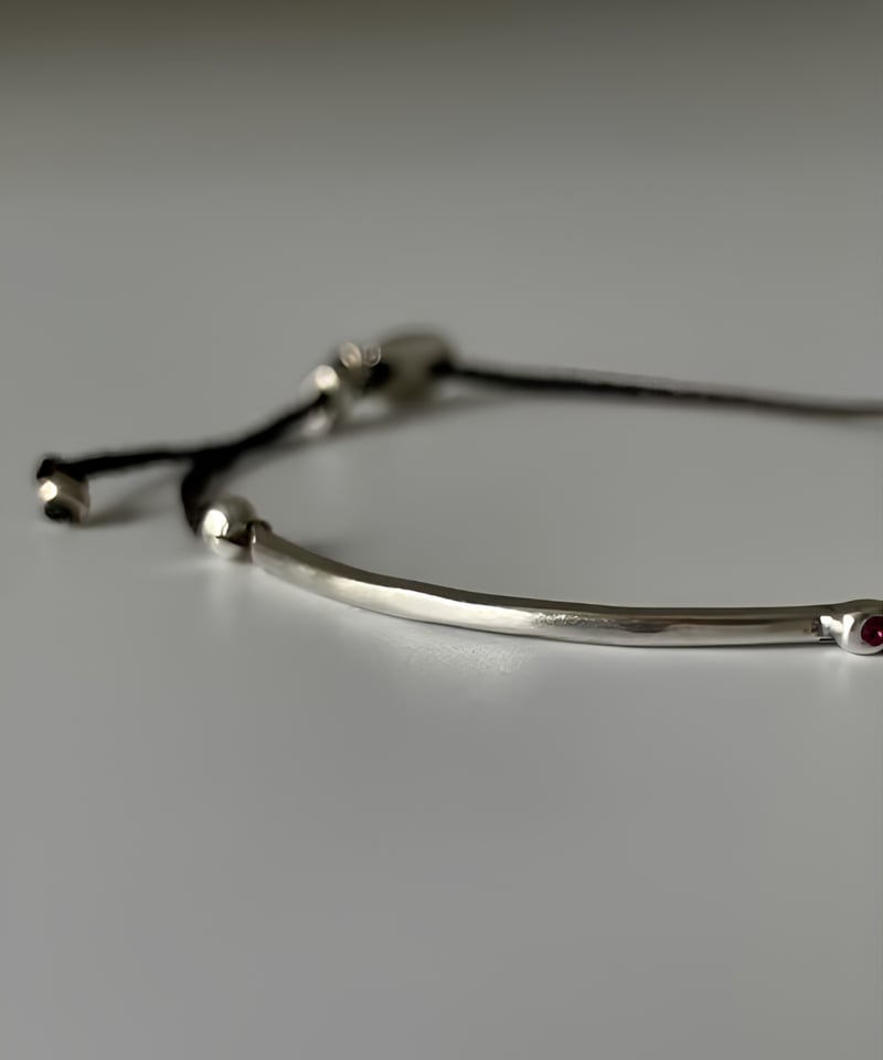 S925 Vintage Silver Gemstone Cord Bracelet | keels
