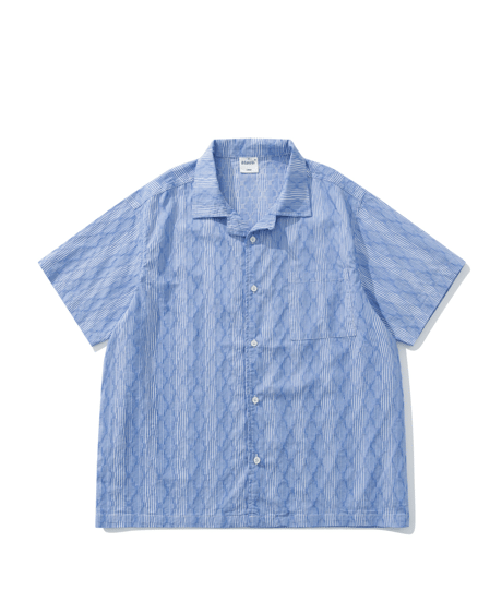 Relaxed Striped Open Collar Short Sleeve Shirt / 2color