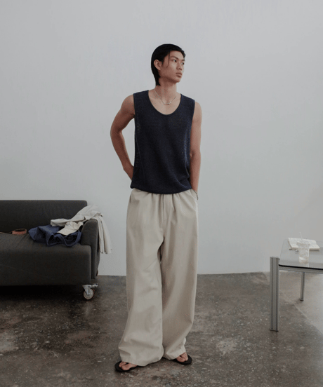 Lyocell Blend Wide Casual Pants  / 2color
