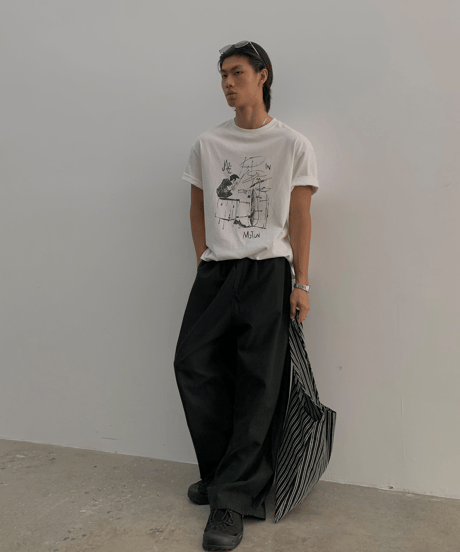 Lyocell Blend Wide Casual Pants  / 2color