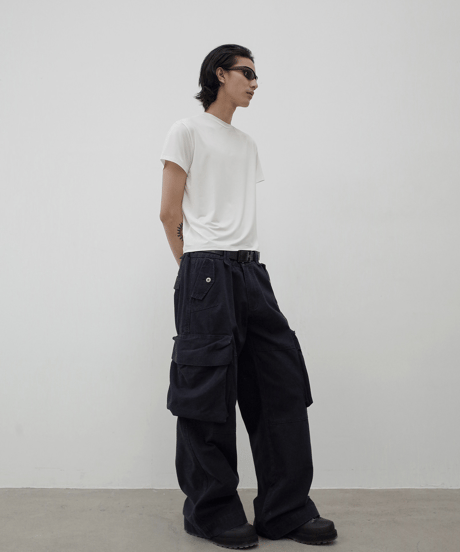 Vintage Wash Loose Cargo Pants / 2color