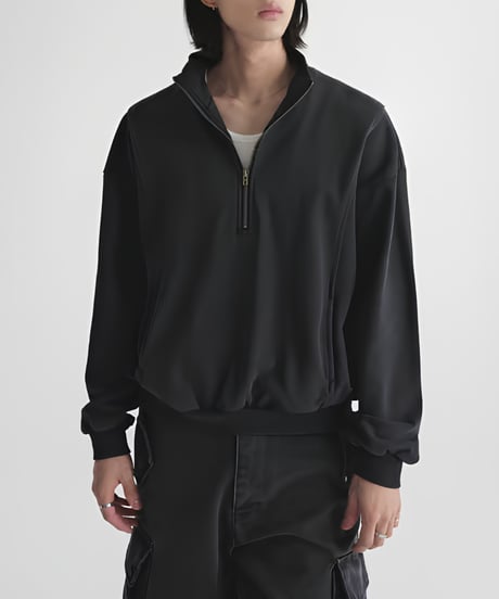 Washed Heavy Weight Half-Zip Sweatshirt / 2color
