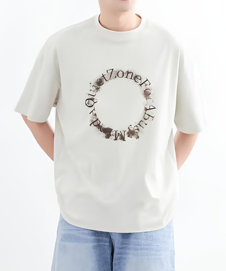 Circle Graphic Over Half Sleeve T-shirt / 3color
