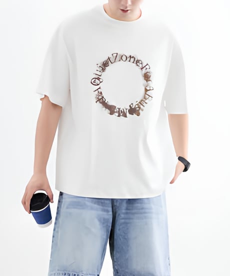 Circle Graphic Over Half Sleeve T-shirt / 3color