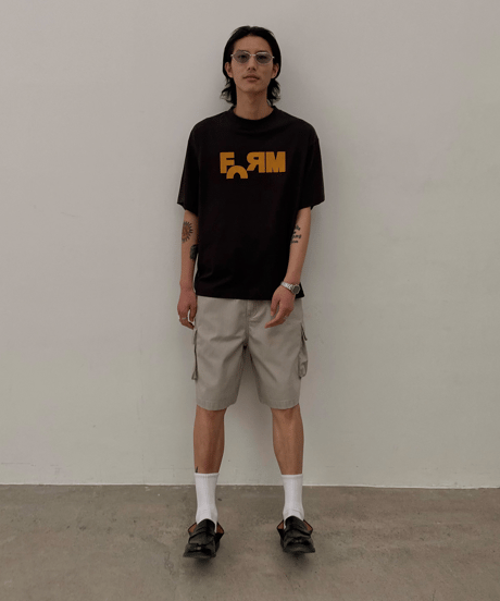 Letters Flocked Graphic Tee  / 2color