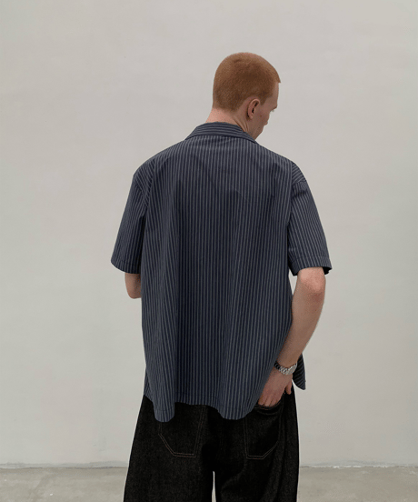 Oversize Stripe Short Sleeve Shirt