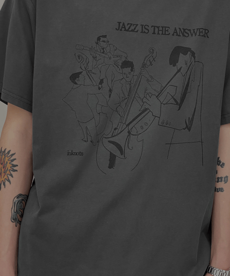Jazz Band Graphic Oversized Tee  / 2color