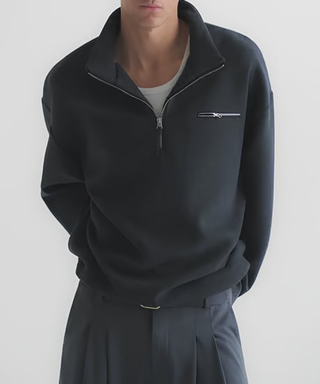 Half-Zip Chest Pocket Sweatshirt