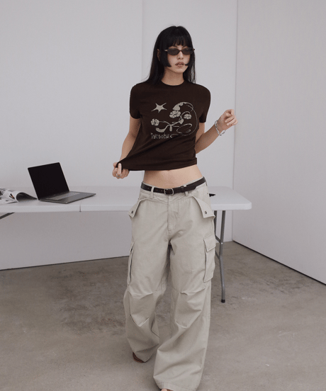 Vintage Flower Slub Tee / 2color