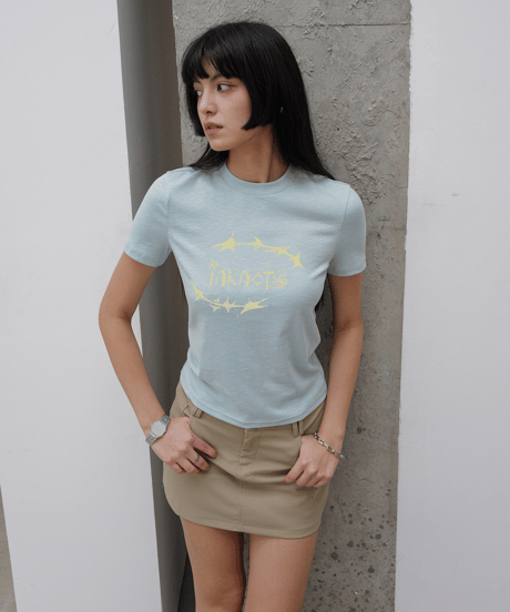Graphic Print Slub Tee / 2color