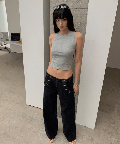 Basic Ribbed Slim Fit Tank Top / 3color
