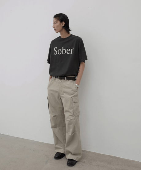 Vintage Wash Wide Cargo Pants  / 2color