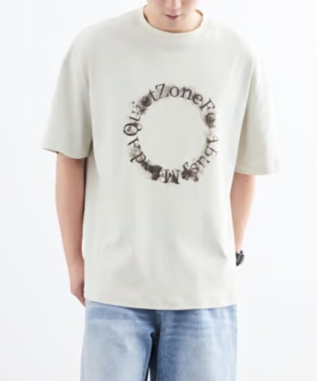Circle Graphic Over Half Sleeve T-shirt / 3color
