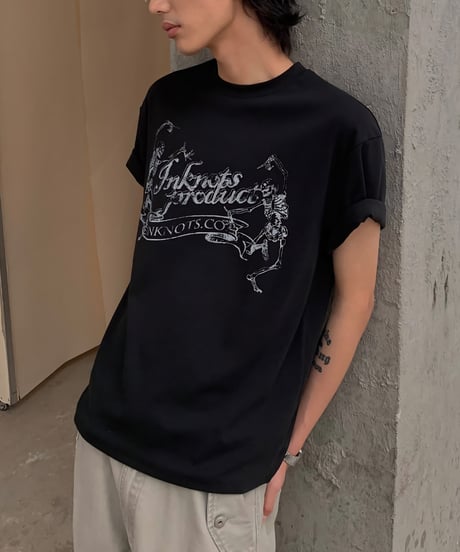 Vintage Skeleton Graphic Oversized Tee  / 2color