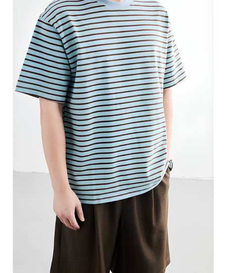 Loose Stripe Crew Neck T-Shirt / 3color