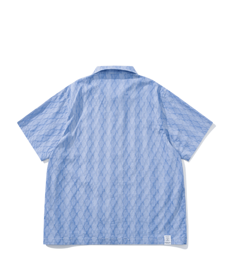 Relaxed Striped Open Collar Short Sleeve Shirt / 2color