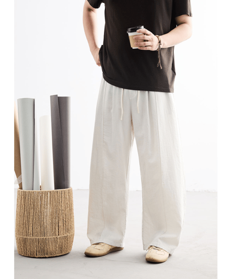 Front Pleated Wide Easy Pants / 3color