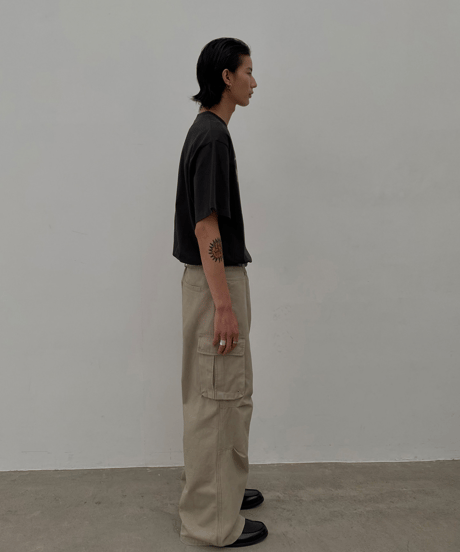 Multi-Pocket Pleated Wide Cargo Pants  / 2color