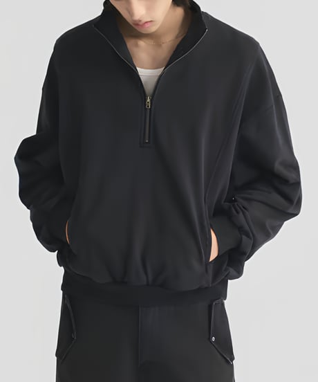 Washed Heavy Weight Half-Zip Sweatshirt / 2color
