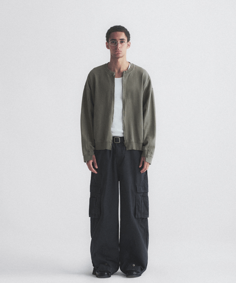 Vintage Washed Heavyweight Boxy Zip-Up Sweatshirt / 2color