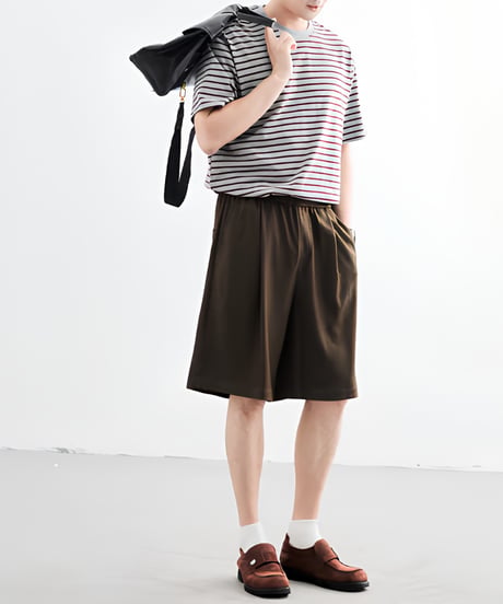 Loose Stripe Crew Neck T-Shirt / 3color