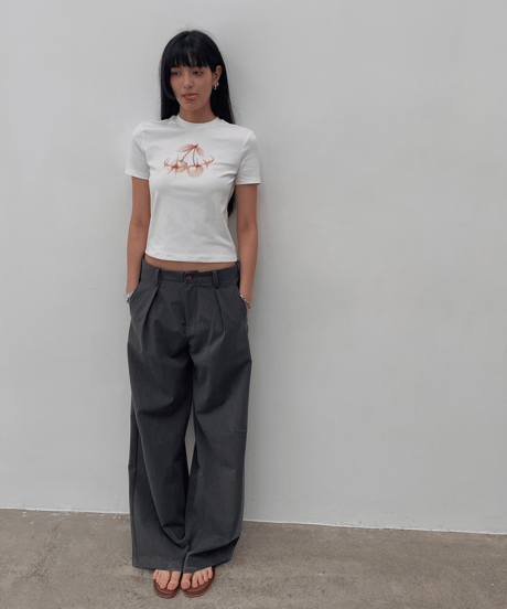 Cherry Graphic Crop Tee / 2color
