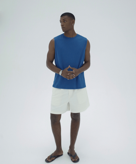 Basic Texture Sleeveless Tank Top  / 2color