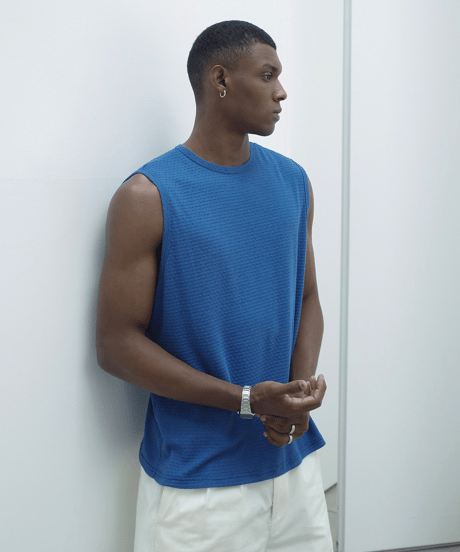 Basic Texture Sleeveless Tank Top  / 2color