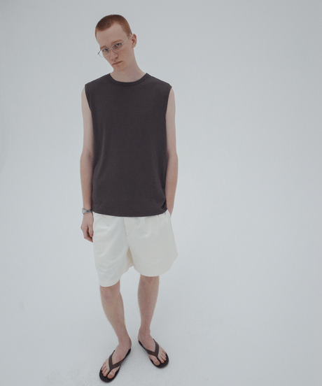 Basic Texture Sleeveless Tank Top  / 2color