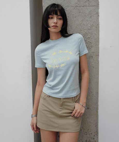 Graphic Print Slub Tee / 2color