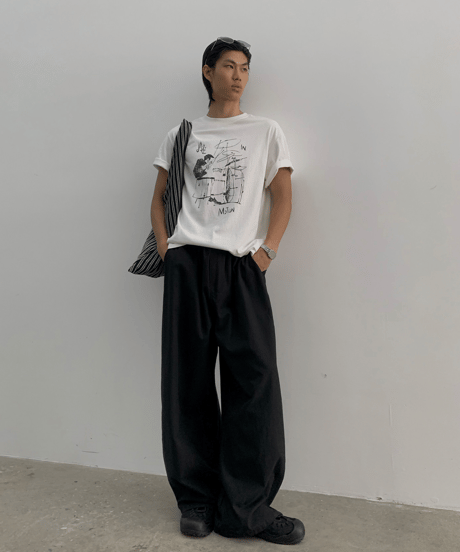 Lyocell Blend Wide Casual Pants  / 2color