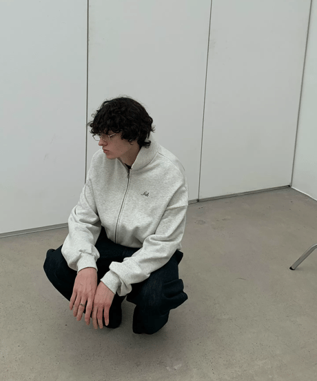 Double-Zip Full-Zip Sweatshirt Jacket / 2color