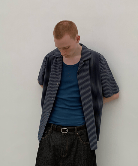 Oversize Stripe Short Sleeve Shirt